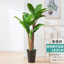 초대형 고급 조화 나무 플랜트 인공 장식 열대 거실 인테리어, 1.6m 바나나 나무 + 화분