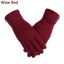 오토바이장갑New Fashion Touch Screen Winter Women Gloves Velvet Thicken Warm Mittens Thermal Driving, 05 wine red