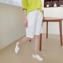 여름 여성 린넨 5부 팬츠 밴딩 워싱 면 린넨바지 다양한 사이즈와 색상