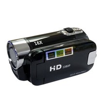 빈티지캠코더 레트로 옛날감성 디지털 캠코더 1080P 풀 HD 16MP DV 비디오 카메라 270 도 회전 스크린 16X, 02 Black