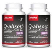 Jarrow Formulas Q-Absorb Co-Q10 자로우 포뮬러스 Q-Absorb 코큐텐 100mg 120소프트젤 2팩