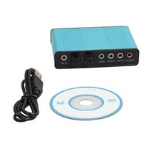 외장사운드카드 채널 5.1 광학 오디오 카드 어댑터 외부 USB 사운드 AES/EBU IEC60958 S/PDIF PC 컴퓨터, 푸른