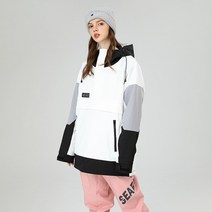보드복 스키복 남성과 여성 더블 보드 스노우 보드 탑 컬러 차단 방풍 방수 스키 스웨터 조수, XS, W-화이트