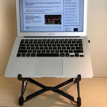 모던블랙 접이식 휴대용 노트북 거치대 고급형, 블랙