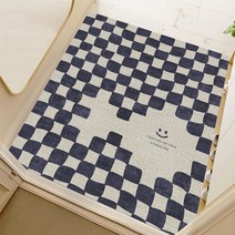 폴라도레 코일 현관매트 출입구 베란다 발판 대형 매트, 07.스마일체크_블루, 2.80x120cm, 1개