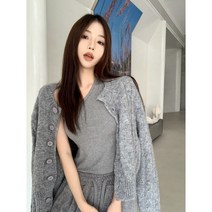 [트렌드원더] 간절기 스웨터 가디건 나시 팬츠 그레이코디세트