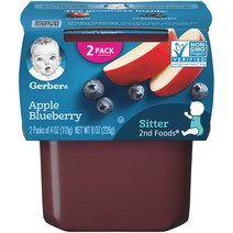 거버 과일퓨레 113g, 2개입, 사과 블루베리(Apple Blueberry)