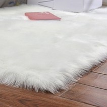 겨울러그 따듯한 거실 포인트 장모러그 사각형 중형러그 화이트