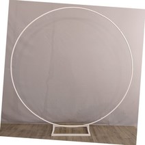 꽃 장식 전시대 셀프 웨딩 포토존 플라워 지지대 백그라운드 배경 연출 원형 아치 프레임 연철 풍선 파티 링 라운드 꽃문, 사각받침원관1.8m지름흰색