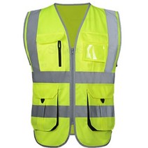방검복 보호 안전 조끼 건설 형광 노란색 반사 회사 로고 인쇄, Hi vis yellow_XXL-Chest130cm