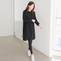프롬코 자체제작 여성 겨울 긴팔 기모 미디 원피스 FRC131-1