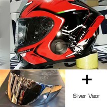 바이크 부품 풀페이스 오토바이 헬멧 X14 화이트 뒤 라이딩 모토크로스 레이싱, 09 A with silver visor_01 M