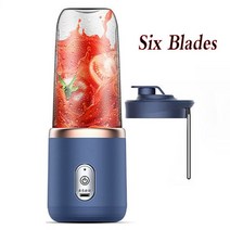 과일 오렌지 착즙기 휴대용 과일 블렌더 400ml 전기 USB 충전 레몬 오렌지 주스 컵 스무디 기계, 03 Blue with 1 Cup