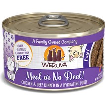 Weruva Classic Cat Meal or No Deal 치킨 비프 파테 고양이 사료 통조림, 3-oz can case of 12
