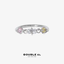 한눈에 아름다운 ｜ DOUBLEEL 퓨어 러브 시리즈 틈새 디자인 925 스털링 실버 지르코늄 오픈 링