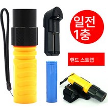 미니 LED 스쿠버다이빙 랜턴 충전 수중 전문 조명 방수 나이트 스쿠버다이빙 화이트 라이트 서치라이트, Q1표준플러스클러치(1충전1회)