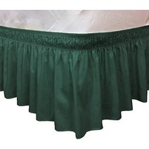 ct할인점 신축성 러플 베드스커트 이지워프어라운드 킹퀸사이즈 베드스커트 핀포함 (킹퀸 헌터그린), 트윈풀, 헌터 그린