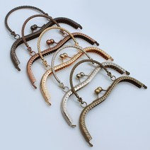 아유디 엔틱 가방플레임 휠프레임 바네 철제 19cm 손가방 퀄트 가죽 부자재 DIY 퀼트 패키지, 1개, 로즈골드