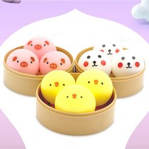 귀요미 주물럭 삼남매(색상랜덤)말랑이 스퀴시 클레이 슬라임 찐득볼 찐득이 미끌이 액괴 주물럭볼 주물럭장난감 촉감놀이, 본상품