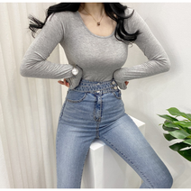 말랑 유넥 긴팔 티셔츠