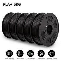 3d 프린터 용 pla 필라멘트 필라멘트 pla 1kg 5 롤세트 1.75mm 10 배 인성 빠른 배송 pla abs petg 나무 필라멘트, 플라 플러스 블랙 5kg