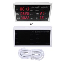 대기 질 검출기 CO2로 정확한 테스터 모니터 HCHO AQI TVOC 센서 다기능 공기 가스 탐지기 실시간