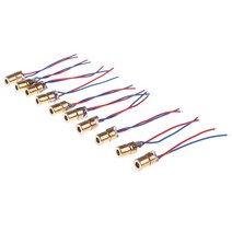 10 개/몫 레이저 다이오드 650nm 6mm 3VDC 5 백만 와트 조정 가능한 도트 모듈 레드 구리 헤드 미니 포인터