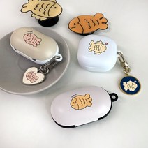 아깃자깃켓 삼붕어빵 버즈라이브/버즈프로/버즈2 케이스, 블랙하판(BM), 연붕네이비