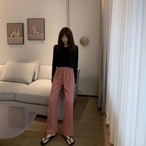 바지투피스 2019 가을 버전 얇은 백 에어 탑 캐주얼 와이드 레그 팬츠 스포츠 여성용 3463755808