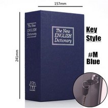 금고 부품 잠금 자물쇠 휴대용 가정용 학생 선물 사전 mini safe box book hidden secret key lock coin bank card jewelery, 협력사, 키 블루 m