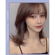 로미즈 여자가발 여성 통가발 단발 반가발 항암 탈모 숏컷 패션, 모카브라운