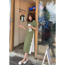 [워니쇼룸](지금입는원피스)옆단추원피스 O032901 반팔원피스 에이라인 미디원피스 유니크한디자인 깔끔한디자인 봄소풍룩 오피스룩 맘룩
