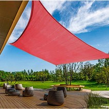세모마트 그늘막 천막 선쉐이드 차광막, PU, 사각 2x3m, 브릭레드