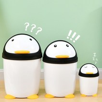 뷰룸 펭귄가족 휴지통 귀여운 인테리어 소품 선물 주방 화장실 카페 유치원 사무실 매장 캐릭터 미니 쓰레기통, 아들(S)