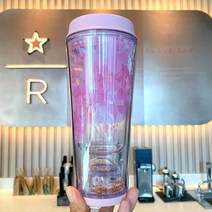 STARBUCKS 스타벅스 벚꽃 글라스 텀블러 투명 핑크 보온컵, 3
