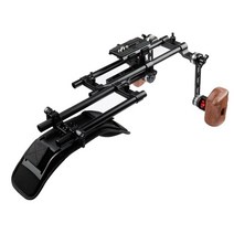 스냅지 프롬프터 1세트 숄더 리그 마운트 HDSLR 카메라 ARRI Rosette 핸드 그립 패드 15mm 로드 클램프 액, 01 Black, 1개