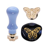 SWANGSA Christmas Elk Wax Seal Stamp Vintage Wood Removable Brass Head Sealing Great for Decorating, Butterfly