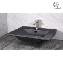 하부장 세미카운터형 반매립 사각 그레이 컬러 세면대 세면기 (전용폽업 포함)