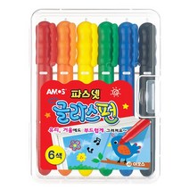 아모스 파스넷 글라스펀 펜, 6색, 1세트