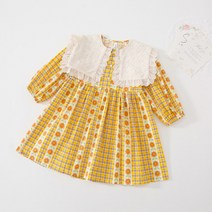 루라줌) 아기 유아 아동 키즈 어린이 돌아기 Big 카라 해바라기 원피스 봄원피스 봄옷 간절기 어린이집 등원룩 여아 여자아이 치마 코디룩 조카선물 북유럽풍 원피스 여아원피스쇼핑몰