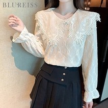 레이스카라배색블라우스_BI3S1BL5021