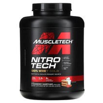 MuscleTech Nitro Tech 100% 유청 골드 스트로베리 쇼트케이크 2.28kg(5.03lbs), 920.79g -선택하신 용량이 사진보다 우선합니다.