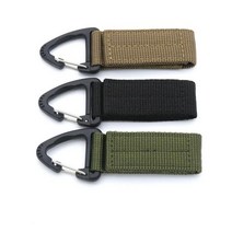 Molle 웨빙 잠금 부착 키 체인 카라비너 퀵드로우 도구 클립 야외 연결 링크 배낭 캠프 하이킹 등반 걸이 걸쇠, [04] 3개keychain
