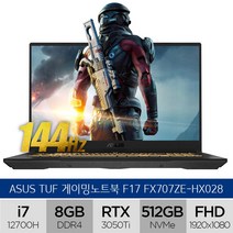 에이수스 2022 TUF Gaming F17, 메카 그레이, ASUS TUF Gaming F17 FX707ZE-HX028, 코어i7 12세대, 512GB, 8GB, Free DOS