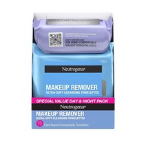 Neutrogena 데이 앤 나잇 와이프 세트: 메이크업리무버 페이스 클렌징티슈 2pcs 나이트 카밍 1팩 25매 * 3팩 총 75매 알코올 노폐물 오일 클렌저, 25 Count (Pack of 3)_Day & Nig