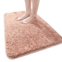 ANKRIC 러그 퓨어 컬러 욕실 미끄럼 방지 매트, 벨벳수박 분말, 80*100cm