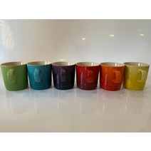 르쿠르제 머그컵 레인보우 세트 6개입 350ml
