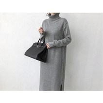 모찌봉 / 묻지마 가성비 루즈핏 터틀넥 니트 원피스