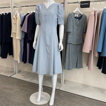 케이엘 KL SH02 셔링퍼프롱 플레어 원피스 210PMF91OO