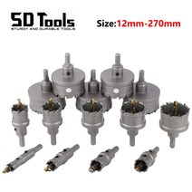 TCT 구멍 톱 12-270mm 텅스텐 카바이드 팁 드릴 비트 스테인레스 스틸 철판 금속 가공 커터 Driiling 도구 홀커터 홀쏘, 270mm